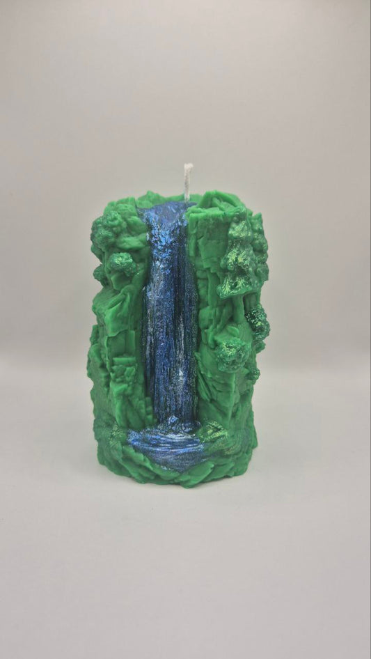 Waterfall Candle – Handmade Nature Sculpture in Wax