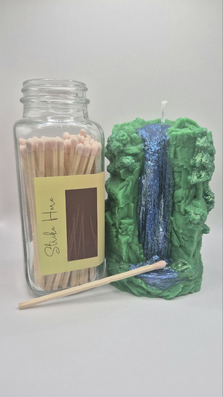 Waterfall Candle – Handmade Nature Sculpture in Wax