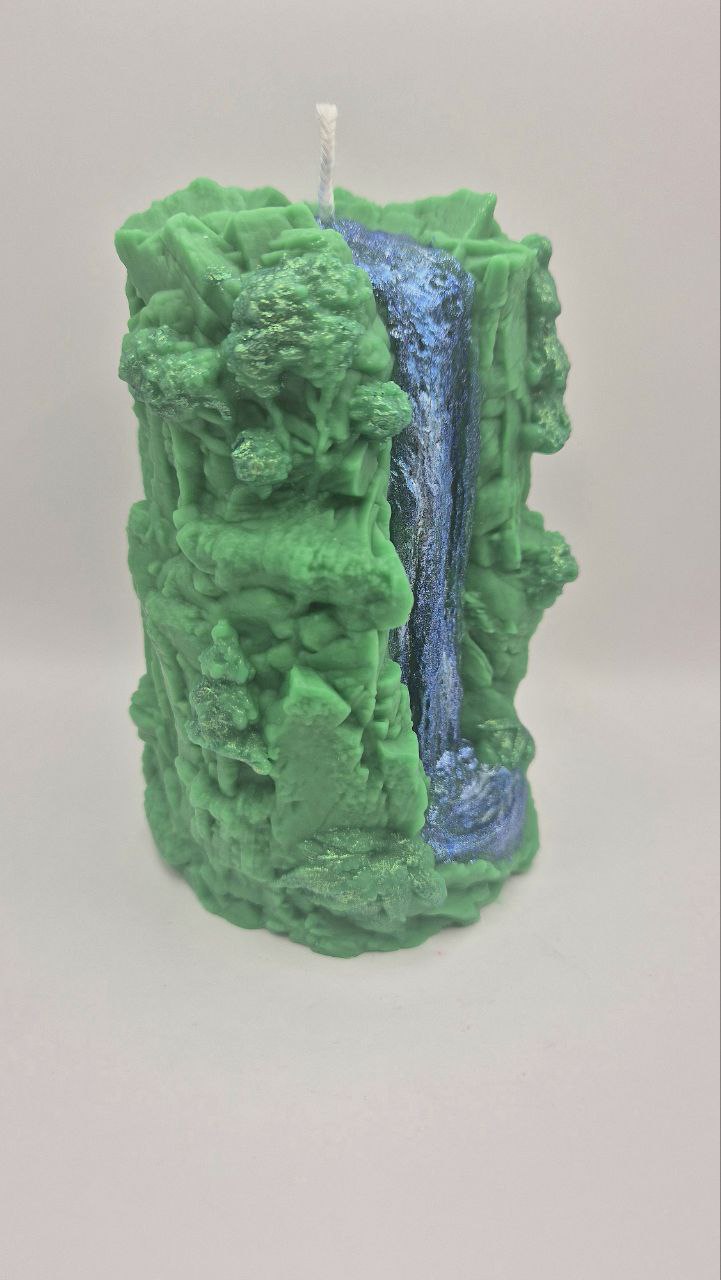 Waterfall Candle – Handmade Nature Sculpture in Wax