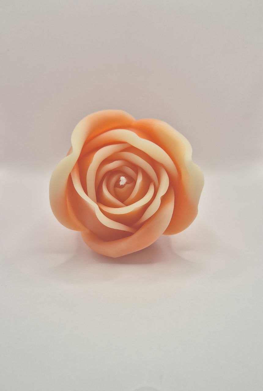 Rose Candle – Delicate Flower Sculpture in Wax